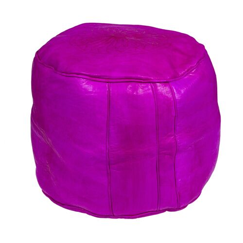 Pouf de cuero rosa sin relleno(alto)