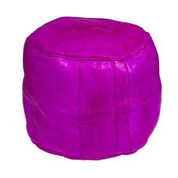 Pouf en cuir non rempli rose (grand)