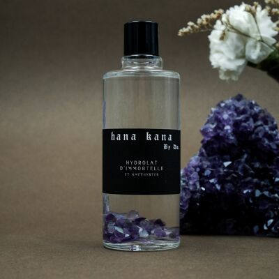 everlasting flower hydrosol infused with amethysts - elixir floral lotion