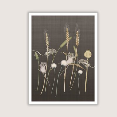 Meadow Trapeze - Giclee Art Print - Mocha - 18 x 24 (Art-prints 18x24)