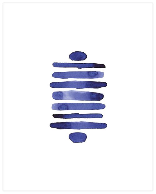 Zen- Indigo Art Print - 8 x10 (Art-prints 8x10)