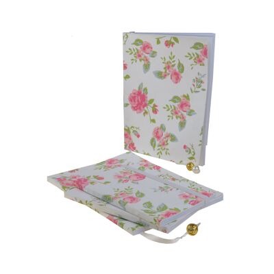 Shabby chic theme pink flowers notebook
