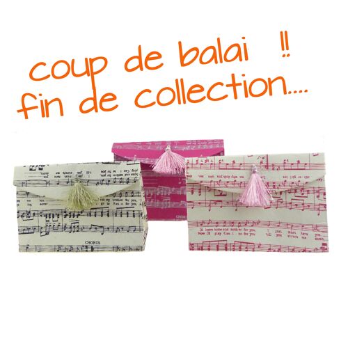 Pochettes en papier motif notes de musique fermeture velchro