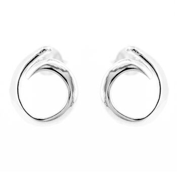 Boucles d'oreilles à tige torsadée en argent sterling et boîte de présentation 1