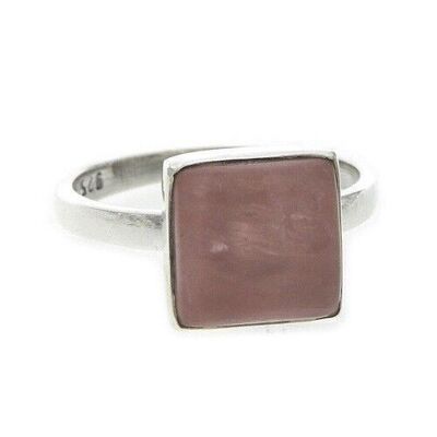Rose Quartz Square Ring in Size N with Presentation Box