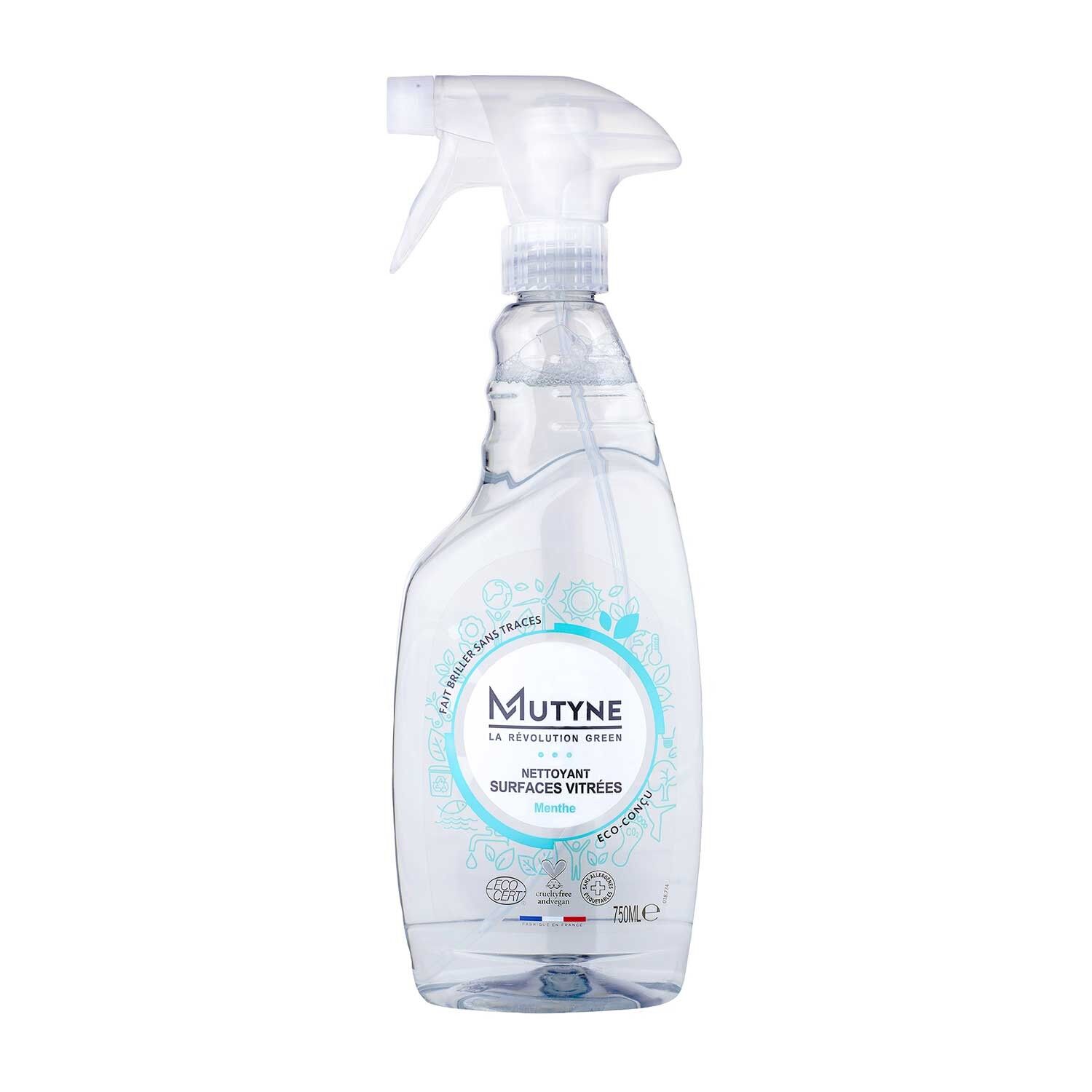 Spray detergente per superfici in vetro alla menta 750 ml