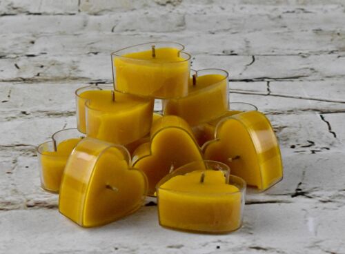 Heart shape beeswax tealight candle