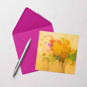 Carte de vœux abstraite jaune miel | Carte d'art abstrait 2