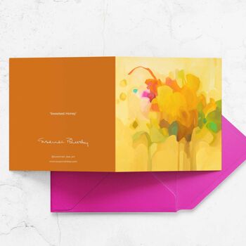 Carte de vœux abstraite jaune miel | Carte d'art abstrait 3
