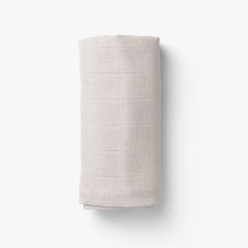 Couverture d'emmaillotage en mousseline de bambou et coton bio - Jasmine White 2