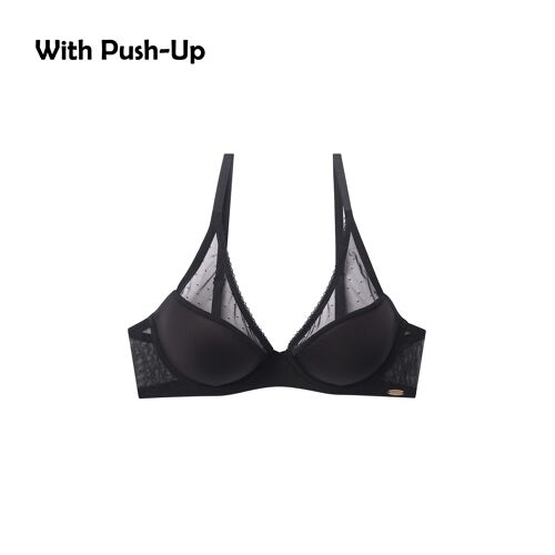 Plumetti halter bra with push-up-BLACK (2-2-2; 85B-90B-95B)