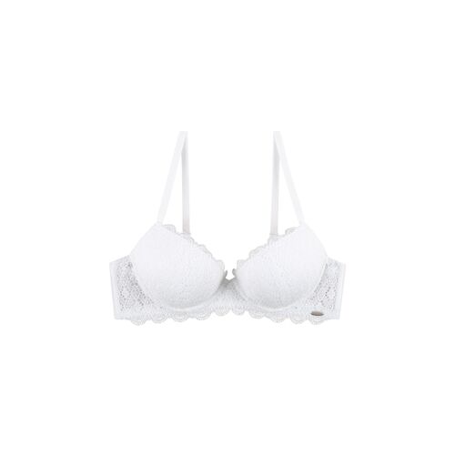 Classic Lace Bra with Push Up-WHITE