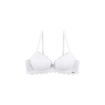 Classic Lace Bra with Push Up-WHITE