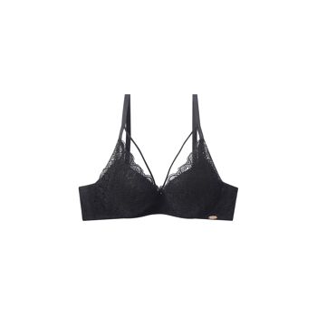 Soutien-gorge triangle en dentelle avec bretelles décoratives - BONNET B 1