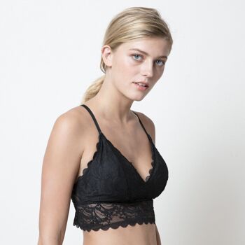 Encaje histoire d'Annie Bralette triangulaire sin aro-NEGRO 2