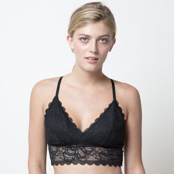 Encaje histoire d'Annie Bralette triangulaire sin aro-NEGRO 3