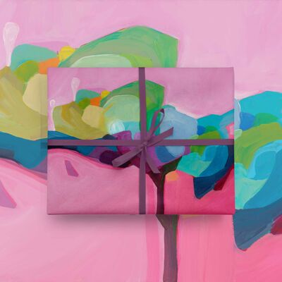 Rosa abstrakte Geschenkverpackung | Abstrakte Kunst-Geschenkverpackung