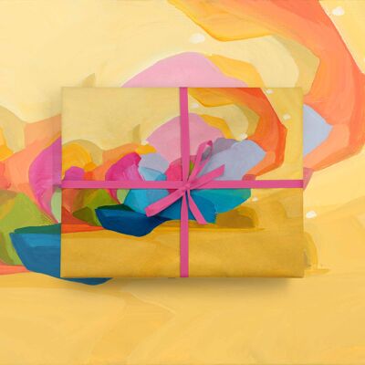 Papel de regalo | Papel de regalo abstracto | Papel de regalo amarillo