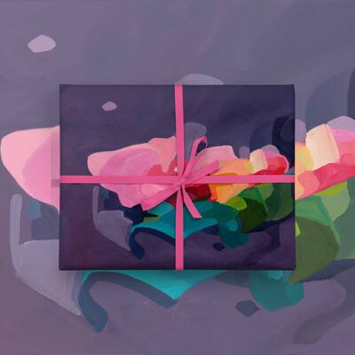 Papel de regalo abstracto morado | Papel de regalo de arte abstracto