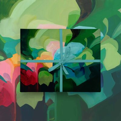 Papel de regalo abstracto verde esmeralda | Papel de regalo de arte abstracto