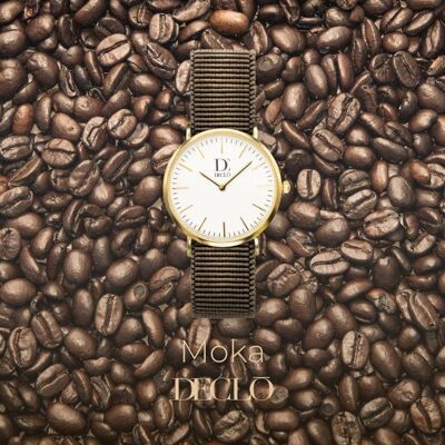 DECLO OROLOGIO MOKA gold case