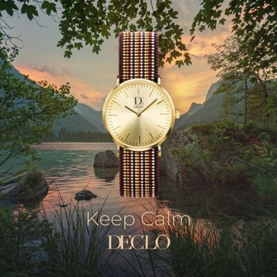 MONTRE DECLO KEEP CALM boîtier en or