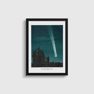 Vintage Astronomy Comet Print | Trouvelot Comet Illustration | Astronomy Gift | A4, A3, 30x40cm | Night Sky Print