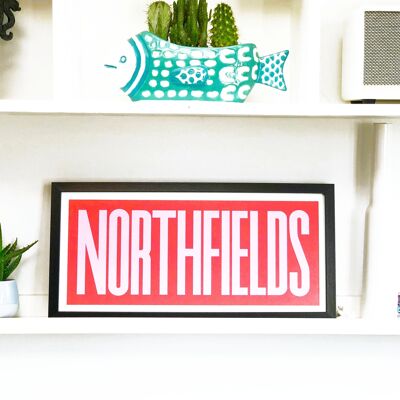 Northfields Print | West London Print | Ealing W13 Print | Gift for Ealing Resident | W13 | Northfield Avenue | Bold Typography London Print