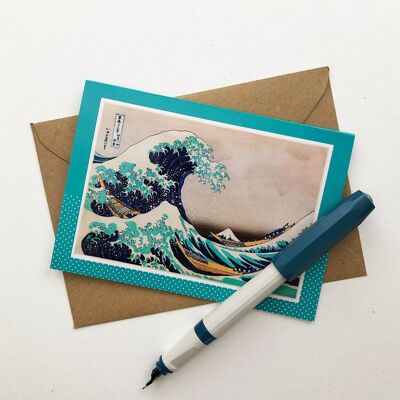 The Great Wave off Kanagawa Blank Greeting Card | Vintage Japanese Illustration