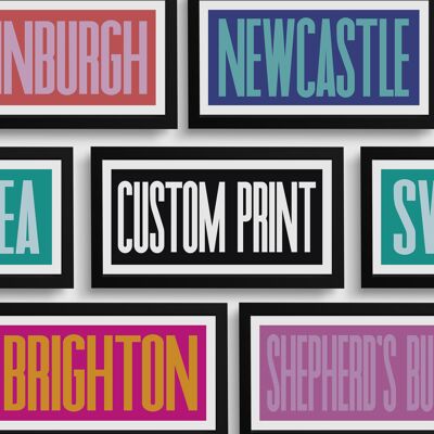 Framed Custom local print | Personalised gift | Postcode Bright Wall Art Print | Gift for resident | Locale Wall Decor | Unique Home Gift