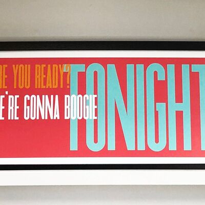We're Gonna Boogie Tonight | Fun Bright & Bold Art Print | Gift for Music Lover | Disco Vibe