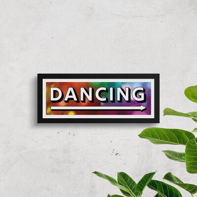 Dancing Contemporary Disco Pop Sign | Funky Music Wall Art | Fun Vibrant Typography Print