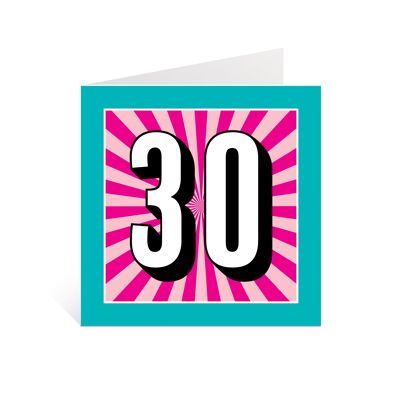 30th Birthday Card | 30 Milestone Birthday Greeting Card | 30 Bold bright Card | Born in 1992