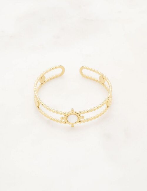 Bracelet jonc Noalie - Nacre blanche