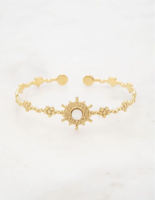 Bracelet jonc Noeva - Nacre blanche