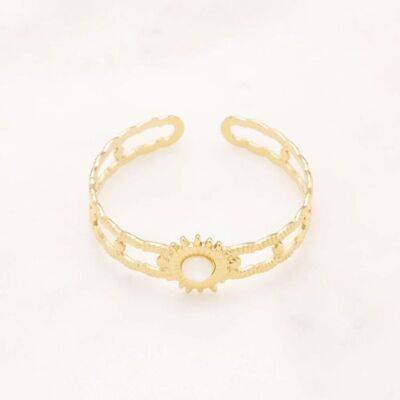 Pulsera esclava Helicia - Oro Nácar blanco