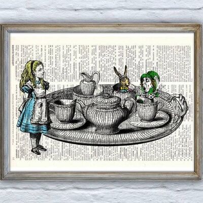 Alice au pays des merveilles L'heure du thé entre amis - Livre Page M 6.4x9.6