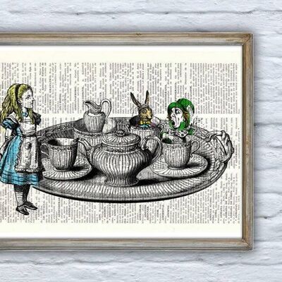 Alice in wonderland Tea time with friends - Book Page M 6.4x9.6