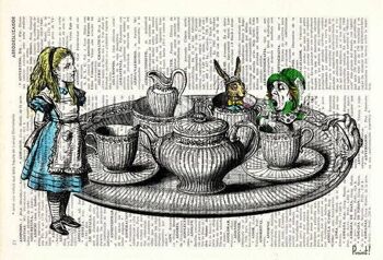 Alice au pays des merveilles L'heure du thé entre amis - Livre Page M 6.4x9.6 2