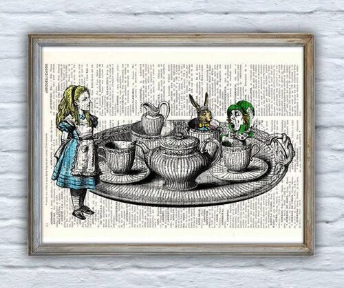 Alice in wonderland Tea time with friends - Book Page L 8.1x12