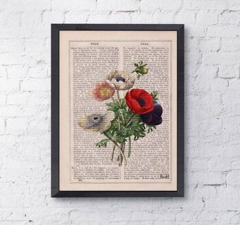 Collage de bouquet d'anémones Print - Book Page S 5x7 (No Hanger) 2