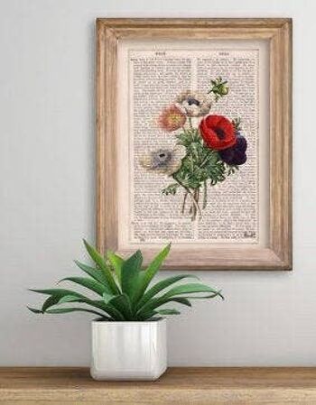 Bouquet d'anémones collage Print - Music L 8.2x11.6 (No Hanger) 3