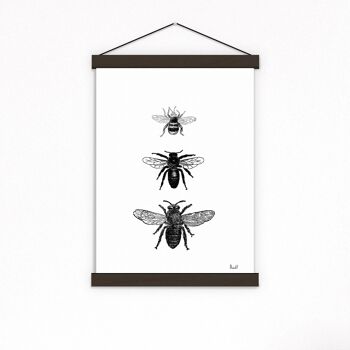 Bee Art Print - Livre Page M 6.4x9.6 (No Hanger) 3