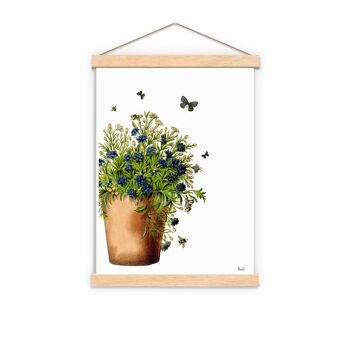 Abeilles et papillons sur Lobelia Print - A4 White 8.2x11.6 (No Hanger) 3