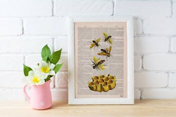 Abeilles et miel Art mural Nature - A4 Blanc 8.2x11.6 (Sans cintre) 1