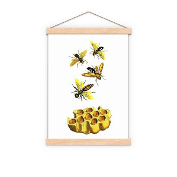 Abeilles et miel Art mural Nature - A4 Blanc 8.2x11.6 (Sans cintre) 2