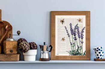 Abeilles avec imprimé lavande - Blanc 8 x 10 (sans cintre) 3