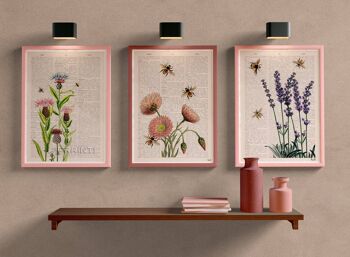 Abeilles avec des fleurs de marguerites sauvages - Affiche A3 11,7 x 16,5 (sans cintre) 4