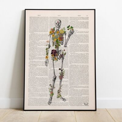 Squelette d'oiseaux et de plantes - Page de livre M 6,4 x 9,6 (sans cintre)