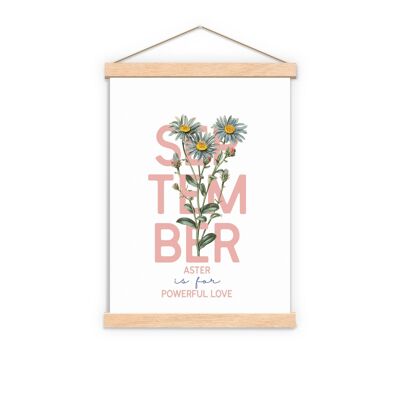Stampe di fiori di nascita - A5 bianco 5,8 x 8,2 (senza gancio)